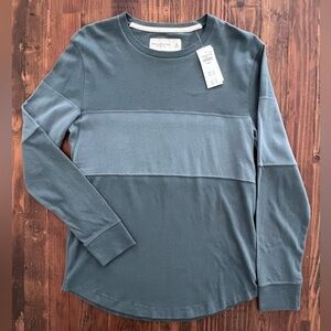 NWT- Abercrombie & Fitch Crew Neck Soft AF Color Block Long Sleeve Shirt